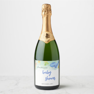 Étiquettes Pour Bouteilles De Vin Mousseux L'été sous le Baby shower marin