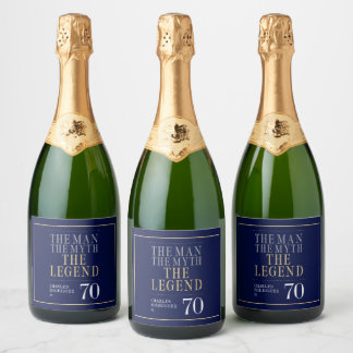 Étiquettes Pour Bouteilles De Vin Mousseux L'Homme La Légende Le Mythe 70e Anniversaire