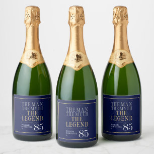 Étiquettes Pour Bouteilles De Vin Mousseux L'homme La Légende Le Mythe 85e Anniversaire