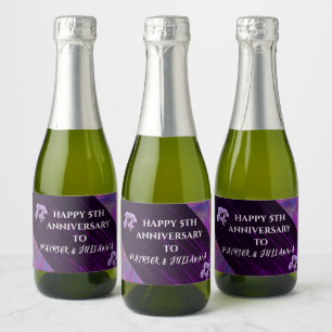Étiquettes Pour Bouteilles De Vin Mousseux Lilas Violet Bohème Moderne Chic Tendance Annivers