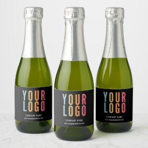 Étiquettes Pour Bouteilles De Vin Mousseux Logo Commercial Noir Promotionnel