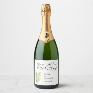 Étiquettes Pour Bouteilles De Vin Mousseux Lys blanc élégant de la paix - fleurs blanches min