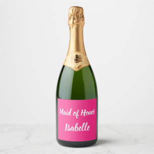Étiquettes Pour Bouteilles De Vin Mousseux Maid of Honor rose Personnalisé Nom Cadeaux Mariag