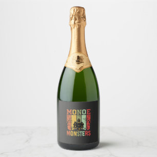 Étiquettes Pour Bouteilles De Vin Mousseux Maison Hantée Halloween Monstres Rétro