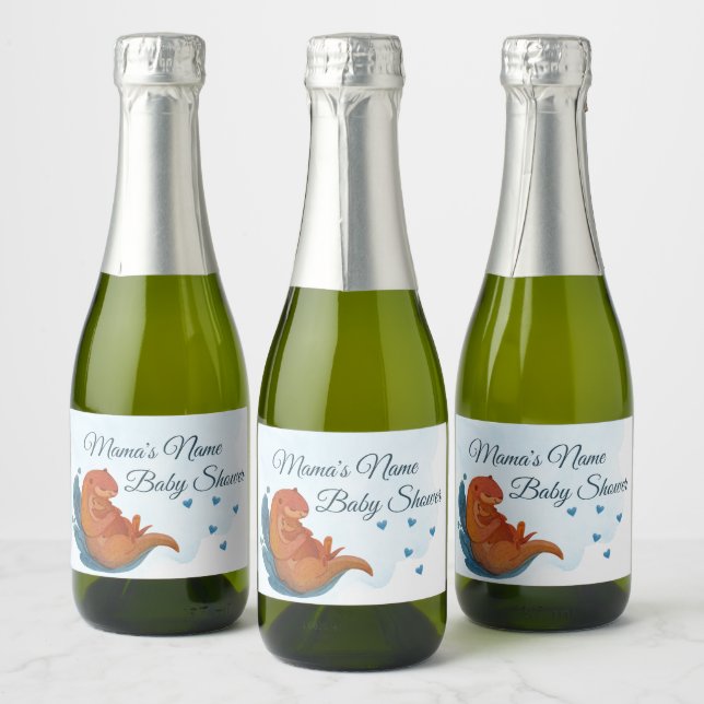 Étiquettes Pour Bouteilles De Vin Mousseux Mama & Me Otter Baby shower Mini Champagne (Bouteilles)