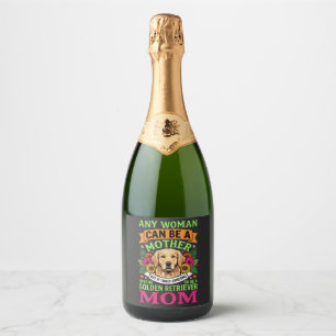 Étiquettes Pour Bouteilles De Vin Mousseux Maman Golden Retriever Fleurie Amoureuse des Chien