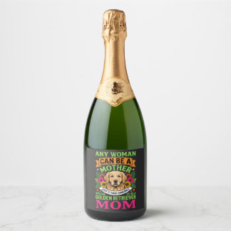 Étiquettes Pour Bouteilles De Vin Mousseux Maman Golden Retriever Fleurie Amoureuse des Chien