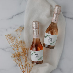 Étiquettes Pour Bouteilles De Vin Mousseux Mariage botanique moderne eucalyptus économique