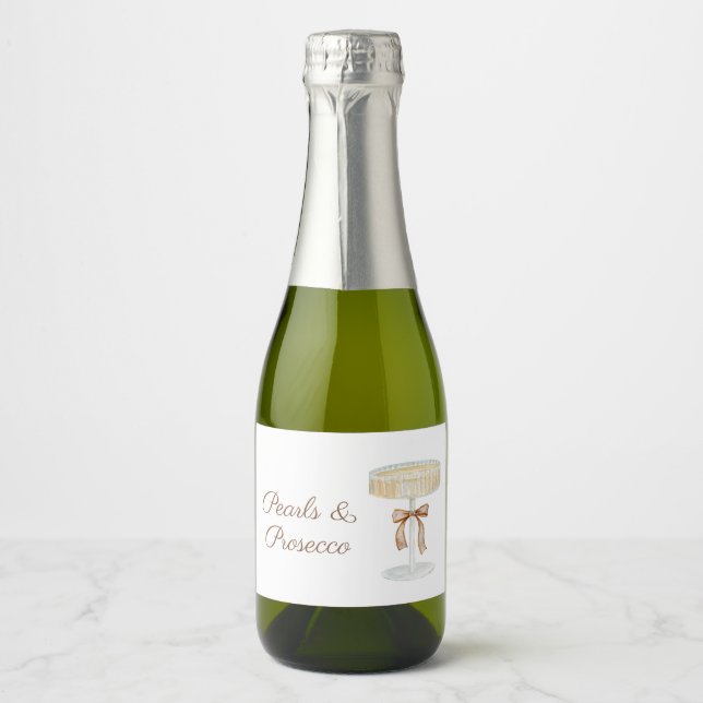 Étiquettes Pour Bouteilles De Vin Mousseux Mariage civil Pearl et Prosecco amour  (Devant)