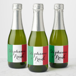 Étiquettes Pour Bouteilles De Vin Mousseux Mariage couleur drapeau italien