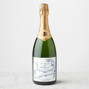 Étiquettes Pour Bouteilles De Vin Mousseux Mariage de destination Ocean Edge Brewster