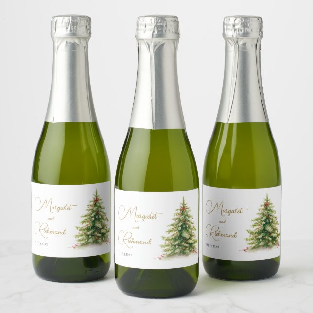 Étiquettes Pour Bouteilles De Vin Mousseux Mariage de Noël d'hiver Sparkling (Bouteilles)