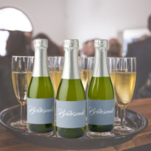 Étiquettes Pour Bouteilles De Vin Mousseux Mariage de script bleu foncé