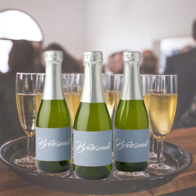 Étiquettes Pour Bouteilles De Vin Mousseux Mariage de script bleu foncé (In Situ Wedding)