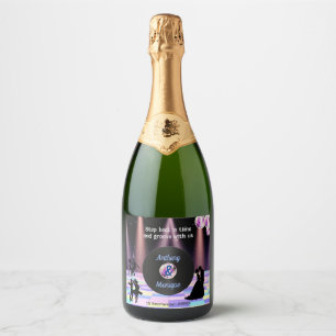 Étiquettes Pour Bouteilles De Vin Mousseux Mariage Disco personnalisable