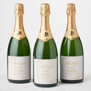 Étiquettes Pour Bouteilles De Vin Mousseux Mariage feutre minimaliste minimaliste de branche