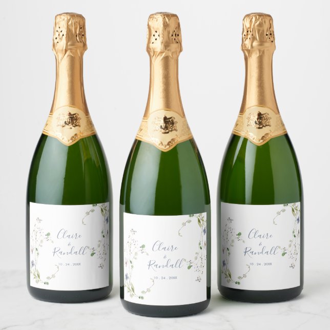 Étiquettes Pour Bouteilles De Vin Mousseux Mariage forestier sauvage (Bouteilles)
