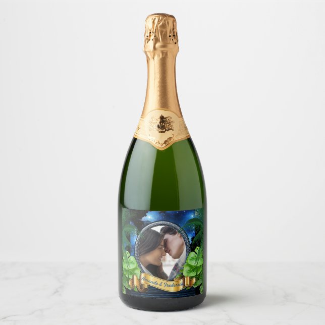 Étiquettes Pour Bouteilles De Vin Mousseux Mariage Galaxy-Portal (Devant)