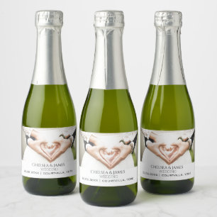 Étiquettes Pour Bouteilles De Vin Mousseux Mariage Mini Typographie de Photo Élégante Personn