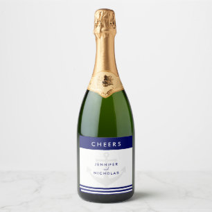 Étiquettes Pour Bouteilles De Vin Mousseux Mariage Moderne à l'Ancre Nautique