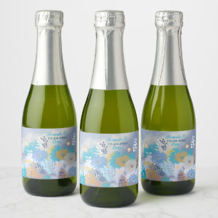 Étiquettes Pour Bouteilles De Vin Mousseux Mariage Moderne Tropical de Plage Côtière