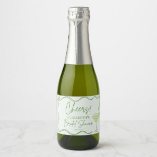 Étiquettes Pour Bouteilles De Vin Mousseux Mariage rétro dessiné à la main et fête prénuptial