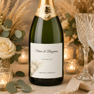 Étiquettes Pour Bouteilles De Vin Mousseux Mariage Rustique Luxueux