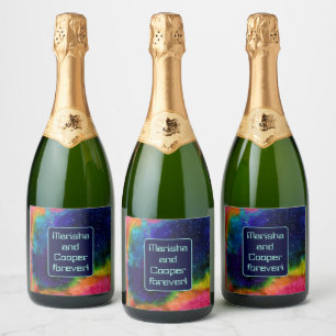 Étiquettes Pour Bouteilles De Vin Mousseux Mariage Sci-Fi Galactique