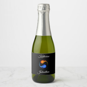 Étiquettes Pour Bouteilles De Vin Mousseux Mariage Twin Flame