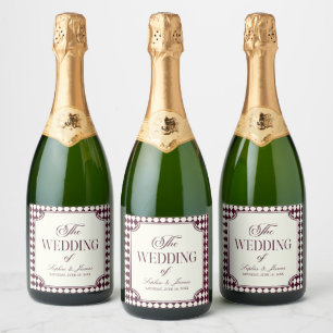 Étiquettes Pour Bouteilles De Vin Mousseux Mariage Vintage Ivoire Vin Luxe Ancien Argent
