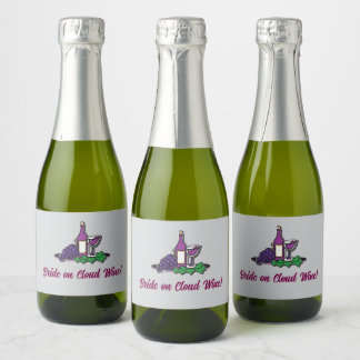 Étiquettes Pour Bouteilles De Vin Mousseux Mariée sur le vin de nuage !