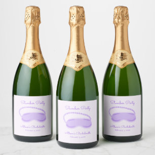 Étiquettes Pour Bouteilles De Vin Mousseux Masque de sommeil violet pour enterrement de vie d