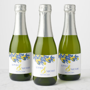 Étiquettes Pour Bouteilles De Vin Mousseux Méditerranée-citrons-Mariage
