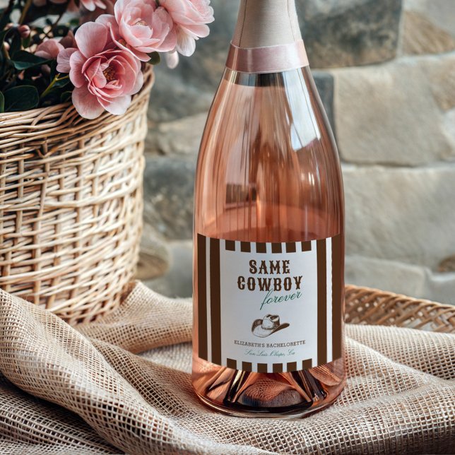 Étiquettes Pour Bouteilles De Vin Mousseux Même Cowboy Forever Bachelorette Week-end (Créateur téléchargé)