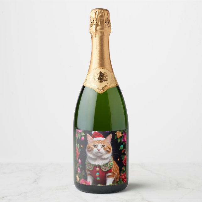 Étiquettes Pour Bouteilles De Vin Mousseux Meowy (Devant)