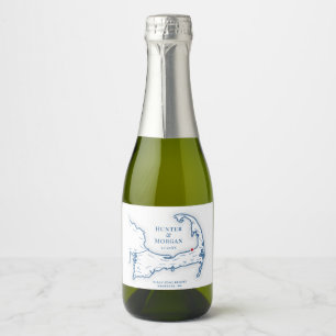 Étiquettes Pour Bouteilles De Vin Mousseux Mini bouteille Mariage Ocean Edge Brewster