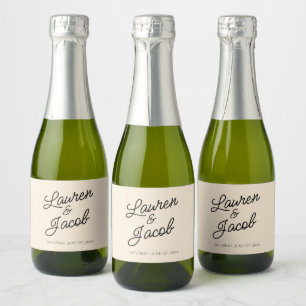 Étiquettes Pour Bouteilles De Vin Mousseux Mini minimaliste moderne Mariage Champagne