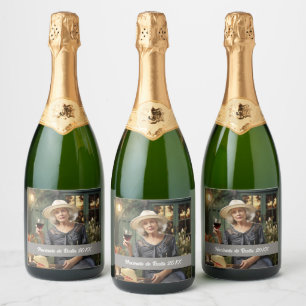 Étiquettes Pour Bouteilles De Vin Mousseux Modèle de photo personnalisé