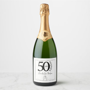Étiquettes Pour Bouteilles De Vin Mousseux Moderne Cinquante ans et Fantastique Fête d'annive