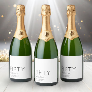 Étiquettes Pour Bouteilles De Vin Mousseux Moderne Cinquante ans et Fantastique Fête d'annive