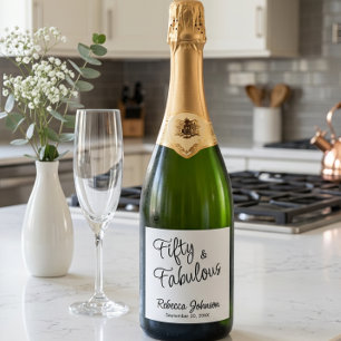 Étiquettes Pour Bouteilles De Vin Mousseux Moderne Cinquante ans et Incroyable Anniversaire G
