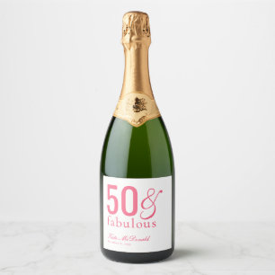 Étiquettes Pour Bouteilles De Vin Mousseux Moderne Cinquante ans et Incroyable Fête d'anniver
