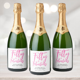 Étiquettes Pour Bouteilles De Vin Mousseux Moderne Cinquante ans et Incroyable Fête d'anniver