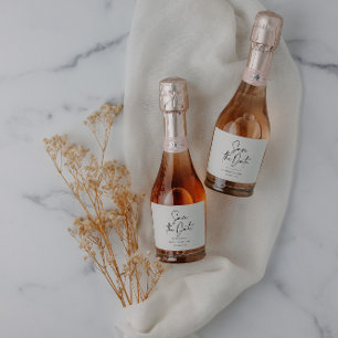 Étiquettes Pour Bouteilles De Vin Mousseux Moderne mariage à la date d'enregistrement de scri