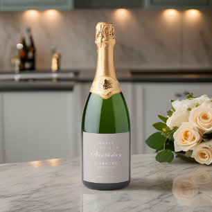 Étiquettes Pour Bouteilles De Vin Mousseux Moderne minimaliste N'IMPORTE QUEL Jalon Adulte An