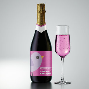 Étiquettes Pour Bouteilles De Vin Mousseux Moderne minimaliste Personnalisable violet