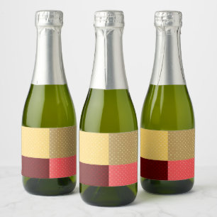 Étiquettes Pour Bouteilles De Vin Mousseux Monogramme Points colorés Ensemble de Étiquettes d