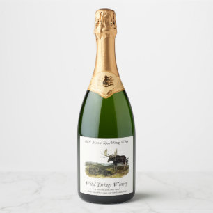 Étiquettes Pour Bouteilles De Vin Mousseux Moose Deer (Moose - Alces alces) par Audubon