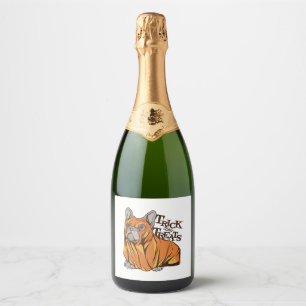 Étiquettes Pour Bouteilles De Vin Mousseux Mops d'Halloween