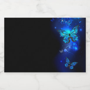 Étiquettes Pour Bouteilles De Vin Mousseux Morpho Butterfly in the Dark Background